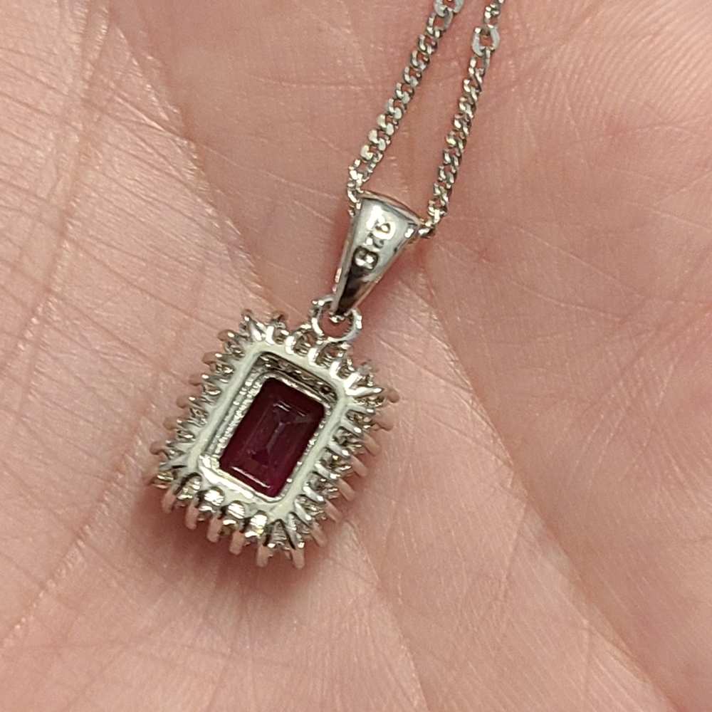 Sterling silver rhodolite necklace - Picture 5 of 5